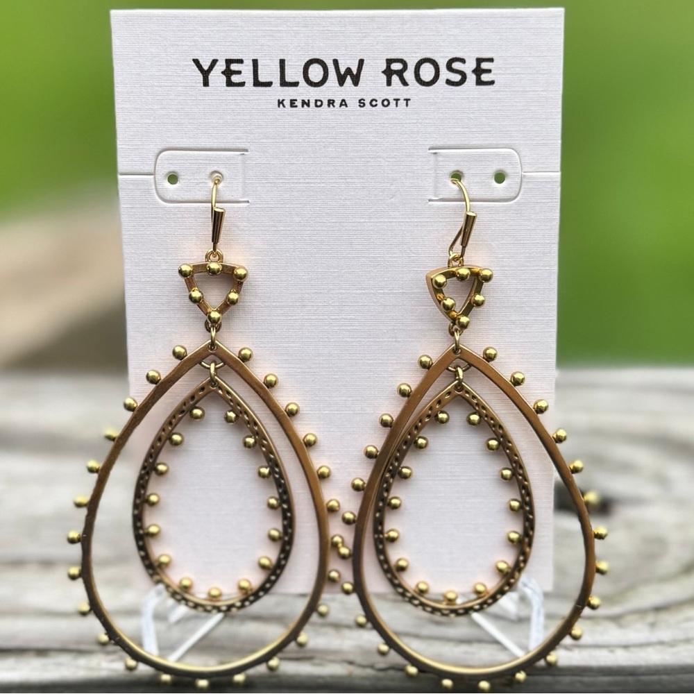 Kendra Scott Yellow Rose Rumer Earrings NWT